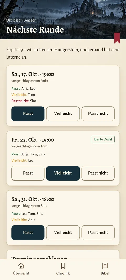Taleward-App: Terminabstimmung